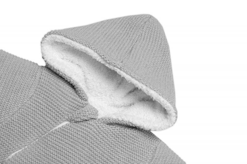 Zimní pletená kombinézka/overálek s kapucí - světle - šedá, vel. 80 - 80 (9-12m)