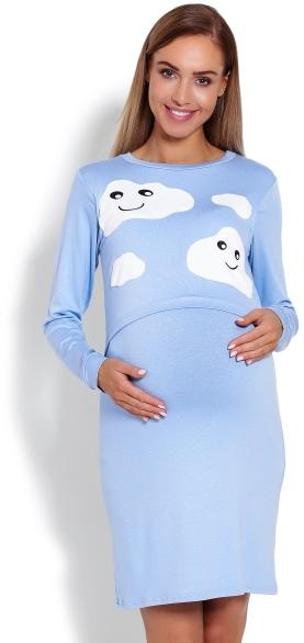 Těhotenská, kojící noční košile Mráčky - sv. modrá, vel. XXL - XXL (44) - L/XL - L/XL