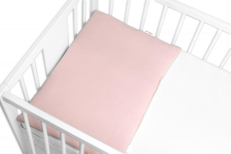 Mušelínový polštářek s výplní 40 x 60 cm, Maxi, pudrově růžový