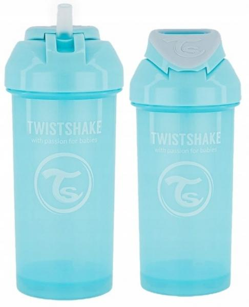 Láhev s brčkem Twistshake - 6m+, 360 ml, Pastel Blue