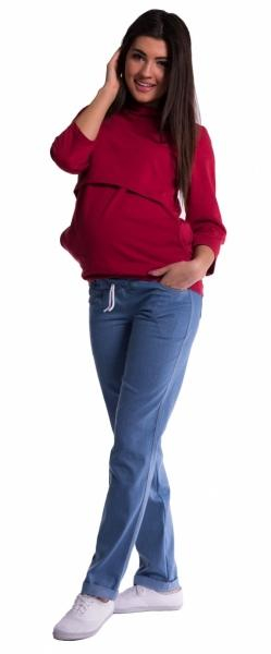 Těhotenské kalhoty - světlý jeans, vel. XL - XL (42) - jeans - XS (32-34)