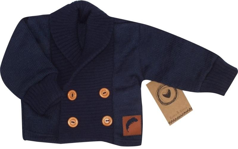 Pletený elegantní svetřík s knoflíčky Boy - granátový - 56 (1-2m)