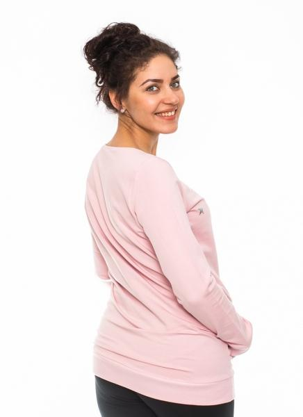 Těhotenské triko, mikina Star - sv. růžové, vel. M - M (38) - růžové, vel. L - L (40)