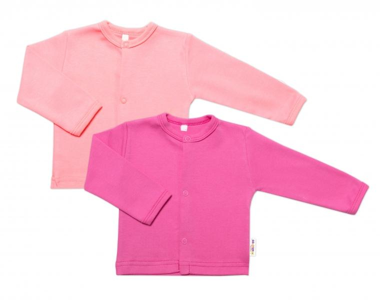 Sada 2 bavlněných košilek, Basic Pastel, růžová/meruňková, vel. 68 - 68 (3-6m) - 74 - 74 (6-9m)