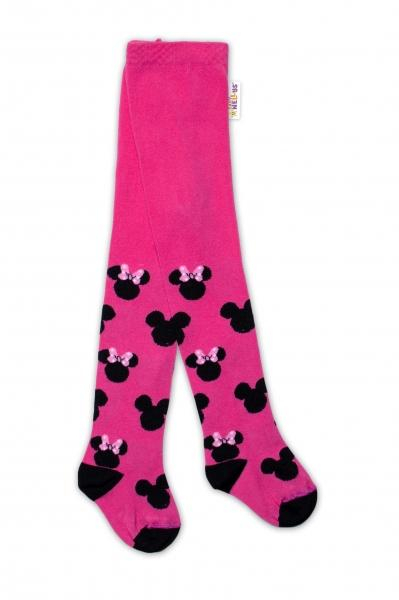 Dětské punčocháče bavlněné, Minnie Mouse - malinové, vel. 104/110 - 104-110 (3-5r)