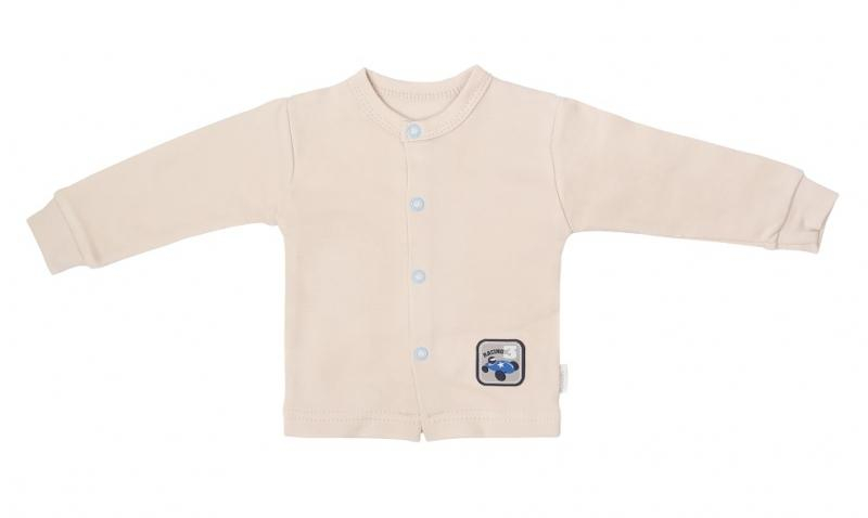 Novorozenecká bavlněná košilka, kabátek, Čísla - béžová - 50 (0-1m) - béžová, vel. 68 - 68 (3-6m)