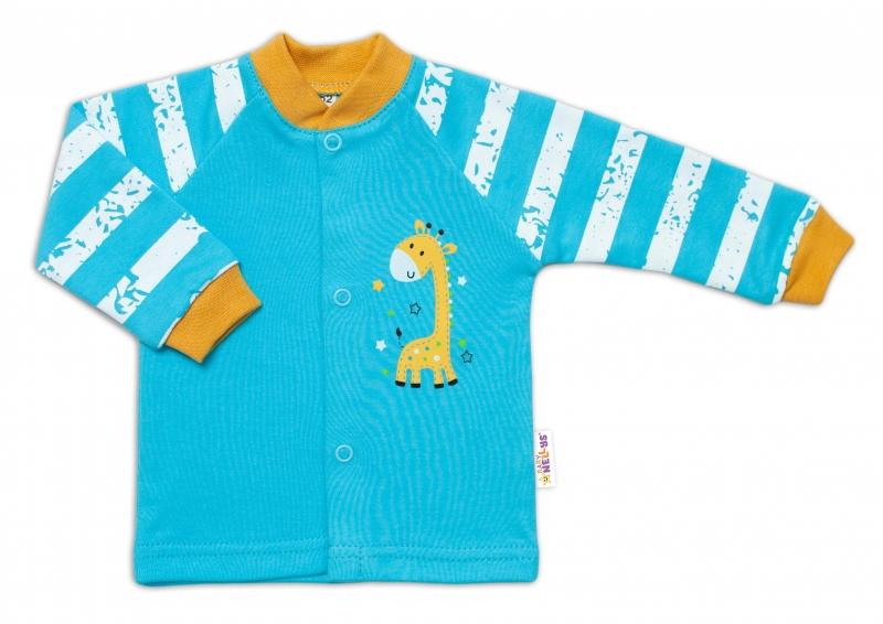 Bavlněná košilka Giraffe - tyrkysová, vel. 68 - 68 (3-6m)