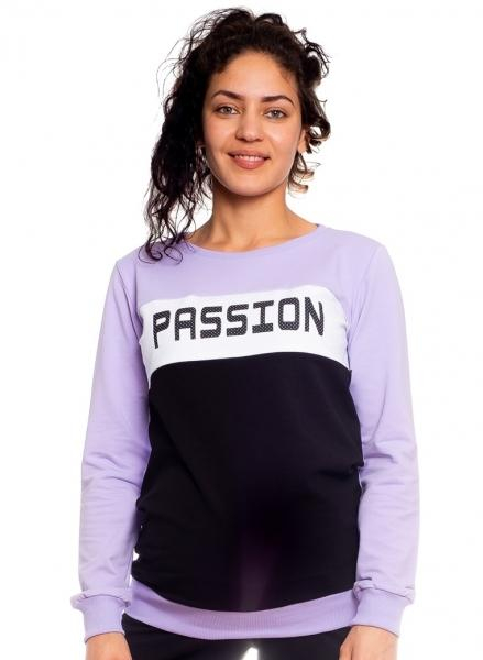 Těhotenská, kojící mikina Passion - lila-černá-bílá, vel. S - S (36)