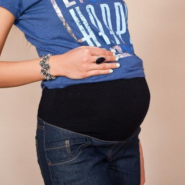 Těhotenské kalhoty JEANS - Granát, vel. S - S (36)
