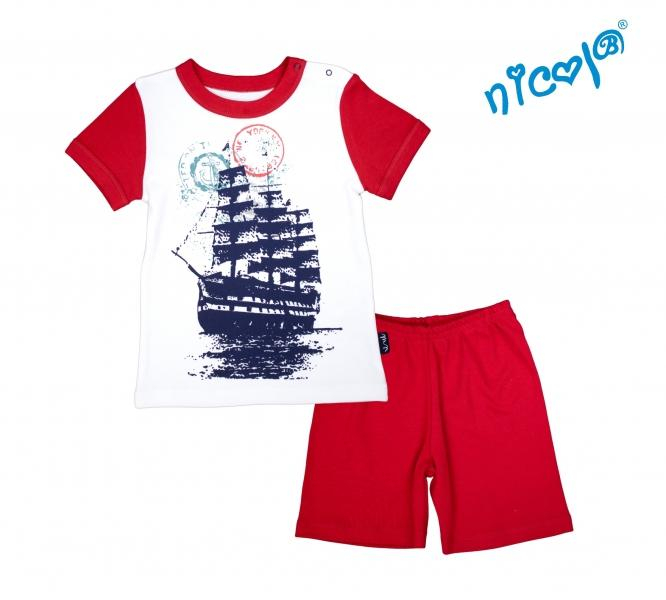 Dětské pyžamo krátké Sailor - bílé/červené, vel. 116 - 116 (5-6r)