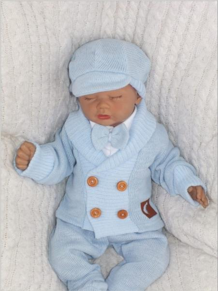 Pletený elegantní svetřík s knoflíčky Boy - modrý, vel. 62 - 62 (2-3m)