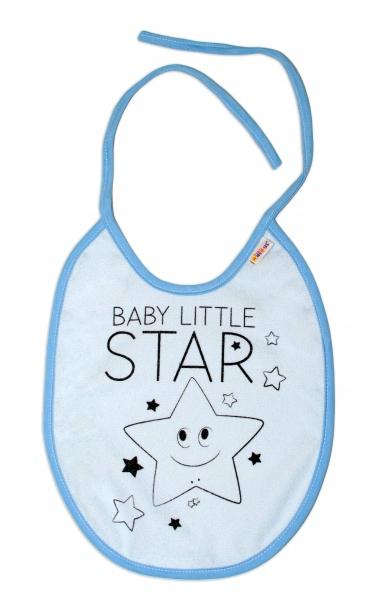 Nepromokavý bryndáček velký Baby Little Star, 24 x 23 cm - sv. modrá