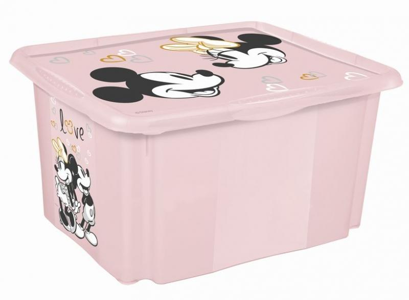 Box na hračky Minnie Mouse love 15 l, růžový/pudrový