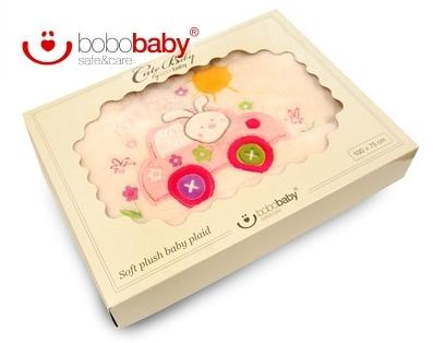 Dětská deka BOBOBABY - Králíček v autě - krémová/růžová