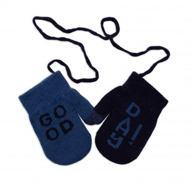 Zimní dětské rukavičky se šňůrkou Good day, granátové/modré - 98-104 (2-4r)