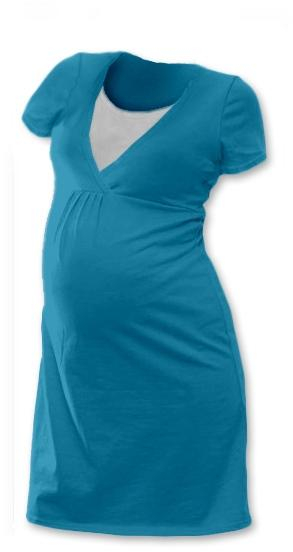 JOŽÁNEK Těhotenská, kojící noční košile JOHANKA krátký rukáv - petrolejová M/L - S/M