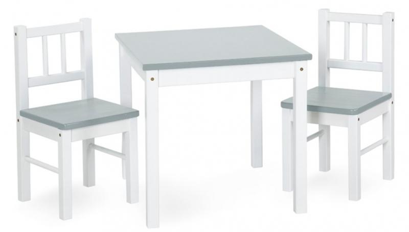 Sada nábytku JOY, Stůl + 2 x židle - šedá s bílou