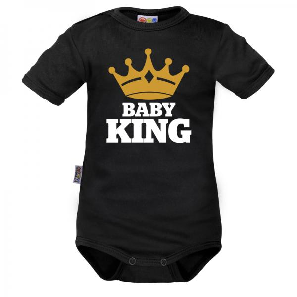 Body krátký rukáv Baby King - černé, vel. - 74 - 74 (6-9m)