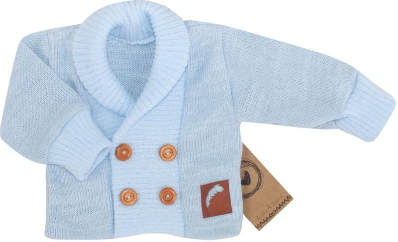 Pletený elegantní svetřík s knoflíčky Boy - modrý, vel. 74 - 74 (6-9m)