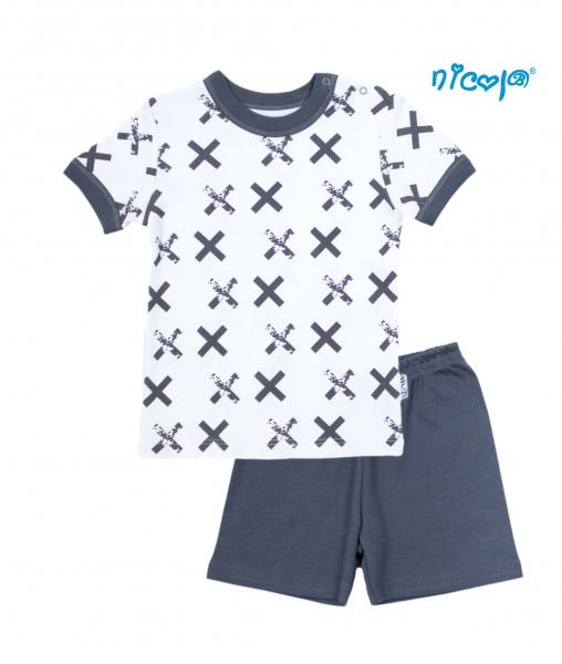 Dětské pyžamo krátké Rhino - bílé/grafit - vel.128 - 128 (7-8r)