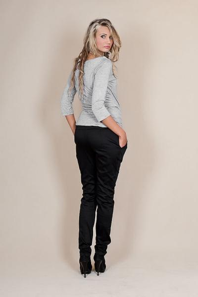 Těhotenské kalhoty s mašlí - Černé - M (38)