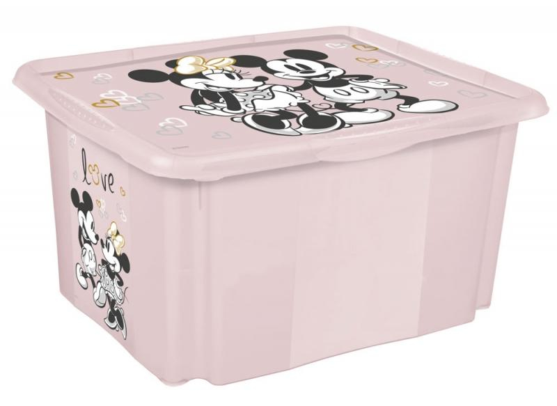 Box na hračky Minnie Mouse love 45 l, růžový/pudrový