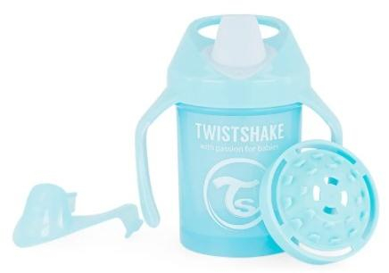 Nekapající hrneček Twistshake se sítkem, 4m+, 230ml, modrý