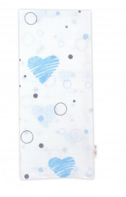 Dětská plenka Premium tetra/bavlna, 70 x 80 cm - I love Boy modrá/bílá