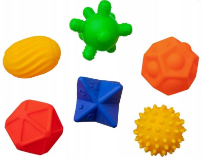 Edukační, senzorické barevné míčky/ježečci Hencz Toys , 6ks v krabičce