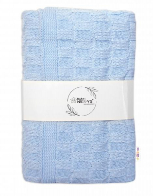 Luxusní bavlněná pletená deka, dečka CUBE, 80 x 100 cm - sv. modrá