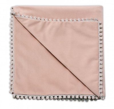 Dětská deka Velvet - oboustranná s ozdobným lemováním, 100 x 75 cm, cappuccino
