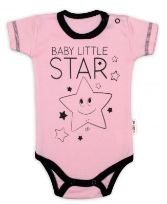 Body krátký rukáv Baby Little Star - růžové, vel. 56 - 56 (1-2m)