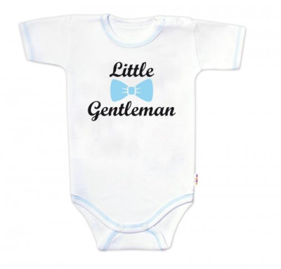 Body krátký rukáv s vtipným textem Little Gentleman - kluk - 56 (1-2m)