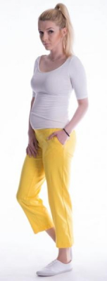 Těhotenské 7/8 bederní kalhoty - žluté, vel. M - M (38)