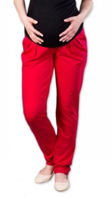 Těhotenské kalhoty/tepláky Gregx, Awan s kapsami - červené, XS - XS (32-34)