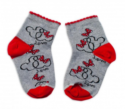 Bavlněné ponožky Minnie Love - šedé, vel. 104/116 - 104-116 (4-6r)