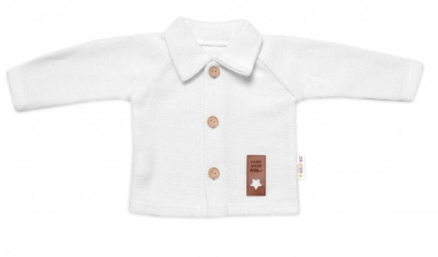 Pletený svetřík s knoflíčky Boy, - bílý, vel. 68 - 68 (3-6m)