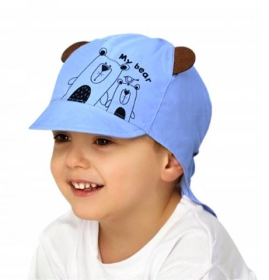 Letní čepice s kšiltem My Bear modrá - 92-98 (18-36m)