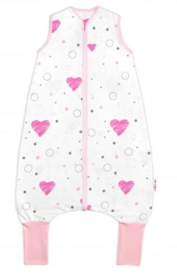 Teplejší spací vak s nohavičkami I love Girl, růžová/bílá, vel. M - M (2,5r-6l)