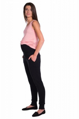 Moderní těhotenské tepláky s odnimatelným pásem - granát, vel. L - L (40)
