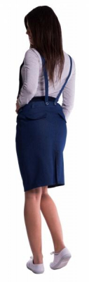 Těhotenské šaty/sukně s láclem - tm. modré - XL - XL (42)