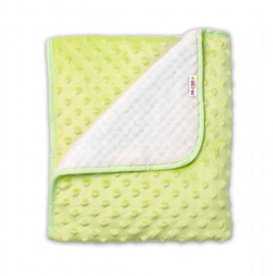 Dětská luxusní oboustranná deka s minky 80x90 cm, zelená/krémová