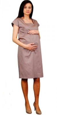 Těhotenské šaty ELA - béžová - M (38)