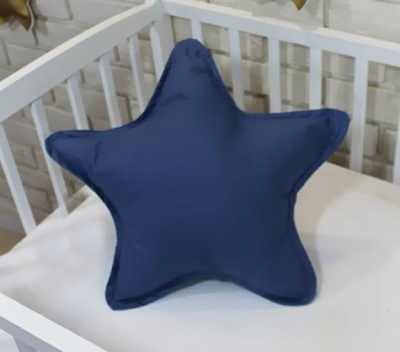 Dekorační oboustranný polštářek - Hvězdička, 45 cm - tmavě modrý