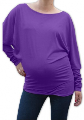 Symetrická těhotenská tunika - fialová