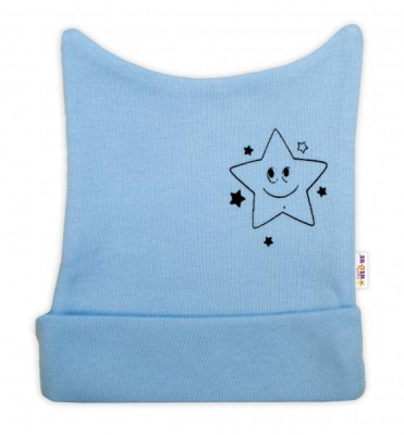 Novorozenecká čepička Baby Little Star - modrá - 50 (0-1m)