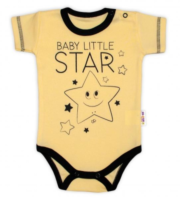 Body krátký rukáv Baby Little Star - žluté, vel. 68 - 68 (3-6m)