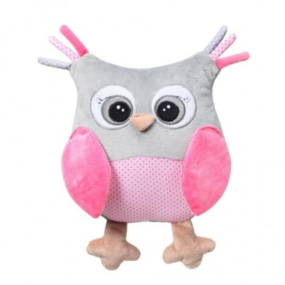 Plyšová hračka s chrastítkem Owl Sofia - růžová