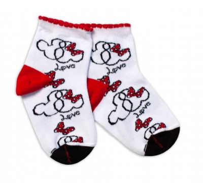 Bavlněné ponožky Minnie Love - bílé - 92-98 (18-36m)