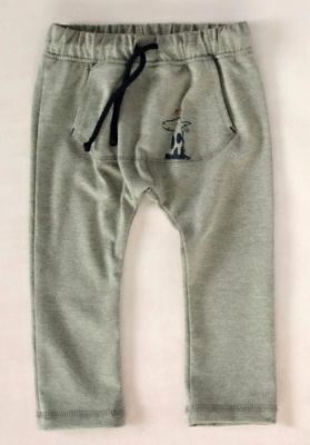 Stylové dětské kalhoty, tepláky s klokankovou kapsou - šedé, vel. 68 - 68 (3-6m)